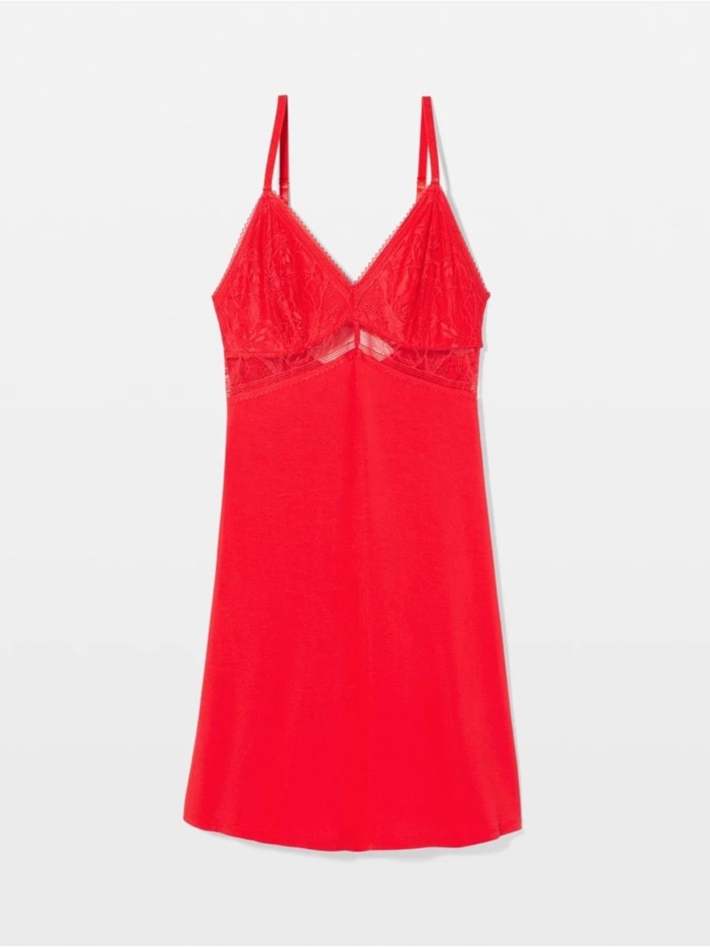Soma Red Lace-Trim Chemise